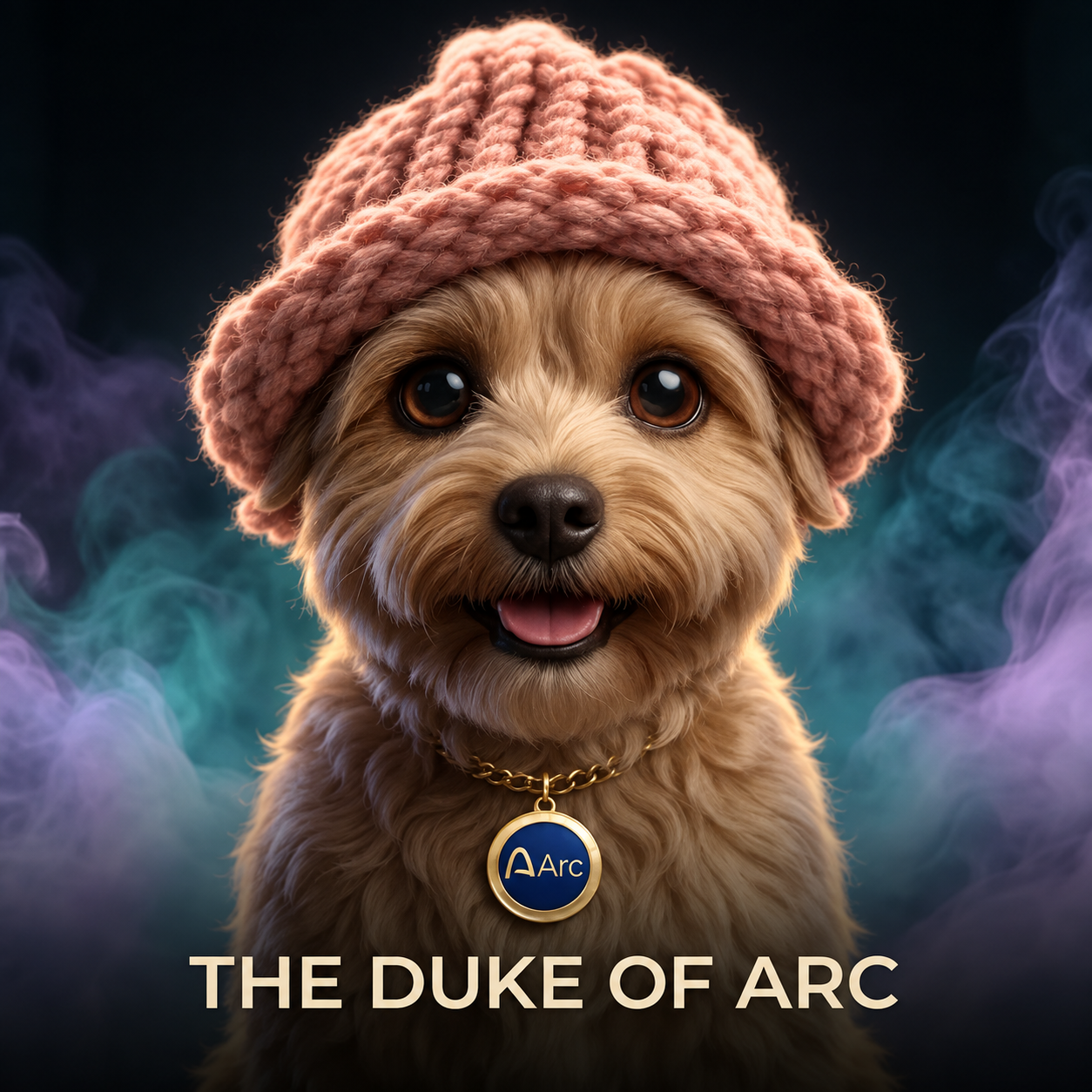 The WifDuke character portrait with pink beanie